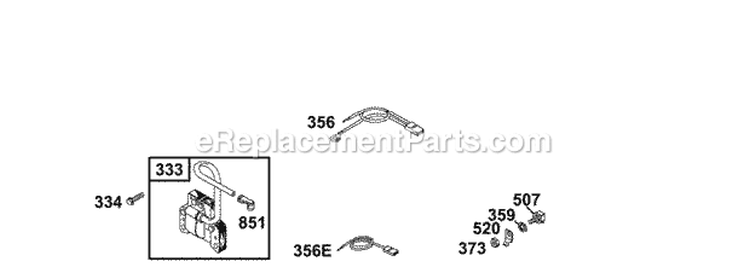 Electrical Diagram and Parts List for 134202-1114-E1  Briggs and Stratton Engine